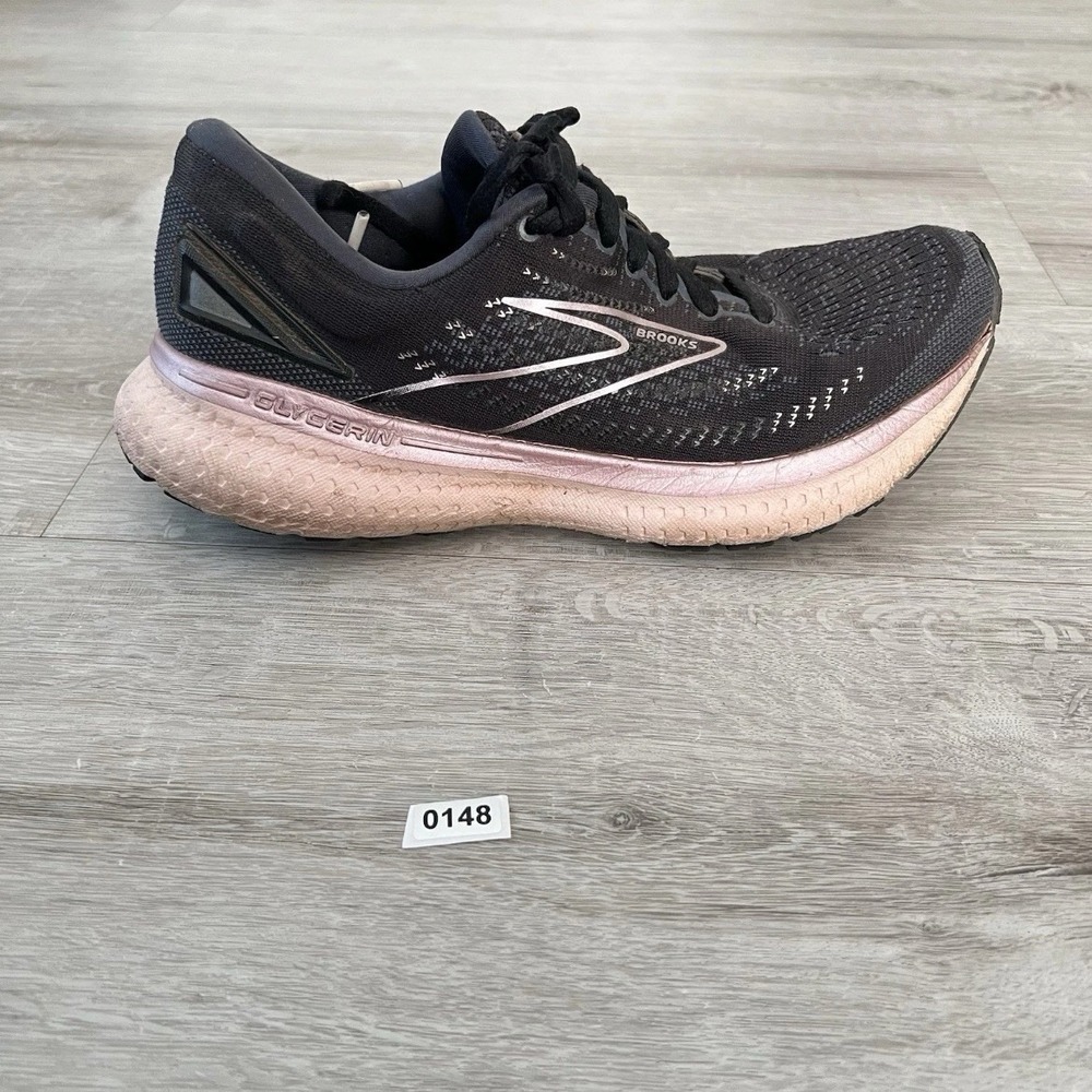 Brooks Glycerin Running Shoes Womens 8 Black Pink Athletic Sneakers